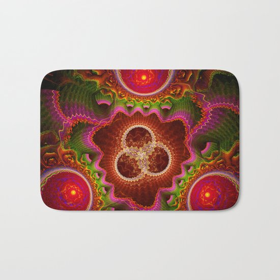 Balance and Chaos, modern fractal abstract Bath Mat