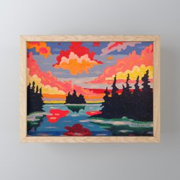 Northern Sunset Surreal Framed Mini Art Print