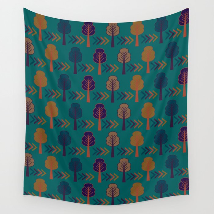 Trees and arrows Wall Tapestry