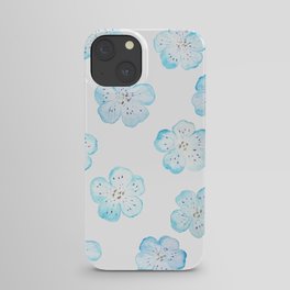 Blue Nemophila Flower pattern  iPhone Case