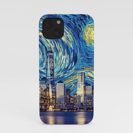 New York Cityscape Reflection Painting Vincent van gogh iPhone Case