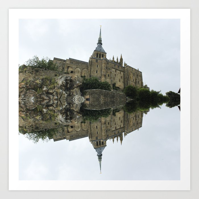 Mirrored Landscape 2 Mont Saint Michel Art Print