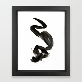 Black 05 Hand Painted Abstract  Framed Art Print | Modern, Watercolor, Scandinavian, Artdeco, Ink, Black and White, Black, Abstract, Handpainted, Brushstroke 