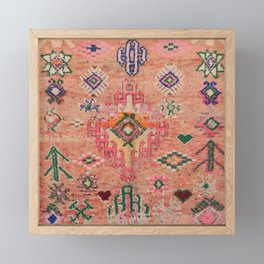 Moroccan Berber Traditional Carpet Framed Mini Art Print