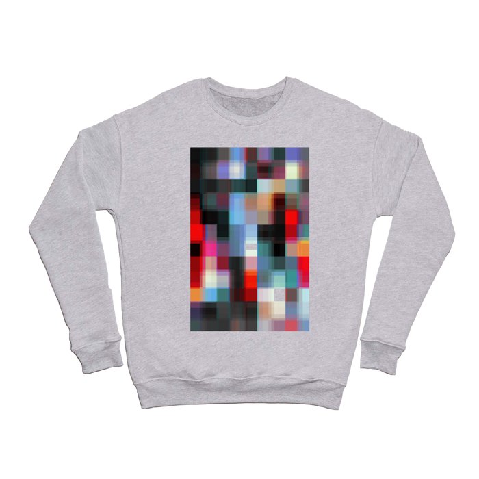graphic design geometric pixel square pattern abstract background in red pink blue Crewneck Sweatshirt