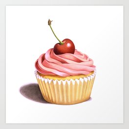 Perfect Pink Cupcake Art Print