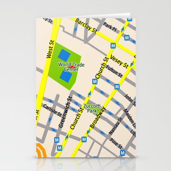 NEW YORK map design Stationery Cards