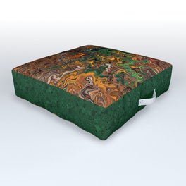 Ethnic liquid marble abstract with earthy tones Outdoor Floor Cushion