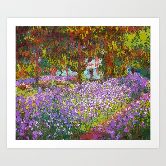 Artist's Garden at Giverny, Infinity Dots by After Claude Monet Art Print