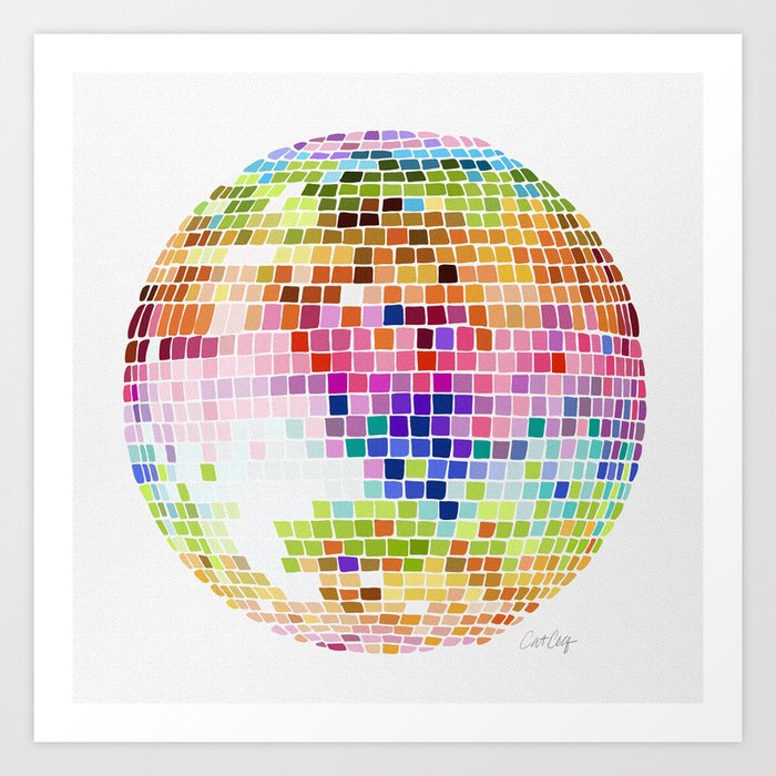 Disco Ball – Rainbow Art Print by Cat Coquillette