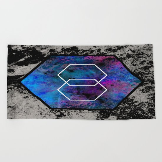 TEXtured HEX - Abstract, geometric, textured artwork Beach Towel
