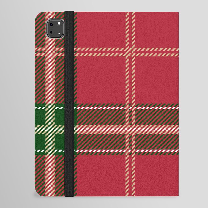 Christmas Tartan Seamless Pattern 09 iPad Folio Case
