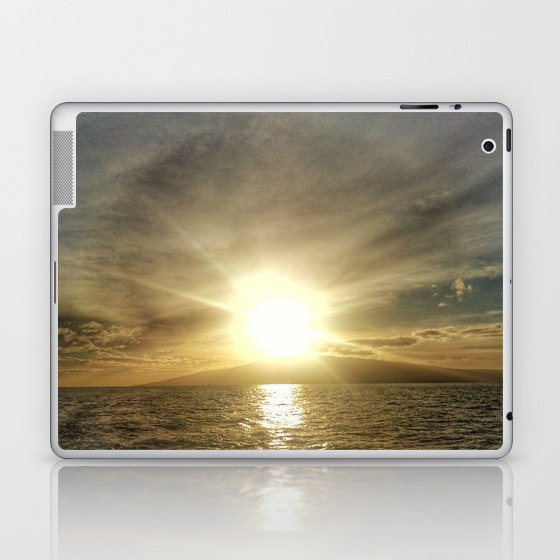 Sunset on Maui by boat Laptop & iPad Skin