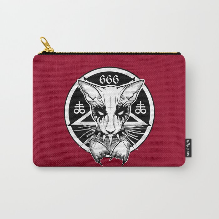 Black Metal Cat Red Carry-All Pouch