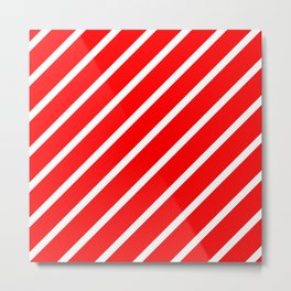 Diagonal lines - red and white. Metal Print | Digital, Art, Colorful, Red, White, Stips, Lines, Pop Art, Decor, Color 
