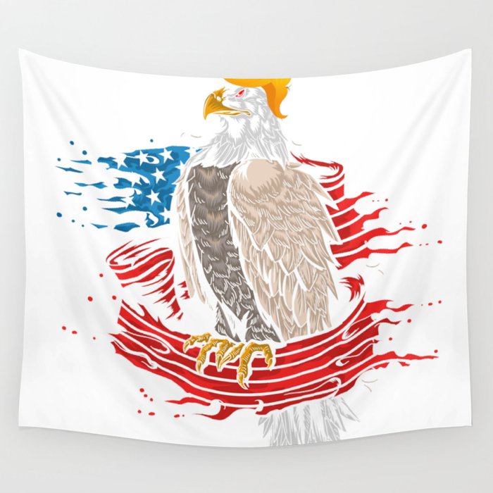Eagles with iconic Trump Hair Eagle president Flag America Tees