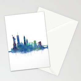 NY New York City Skyline NYC Watercolor art Stationery Card