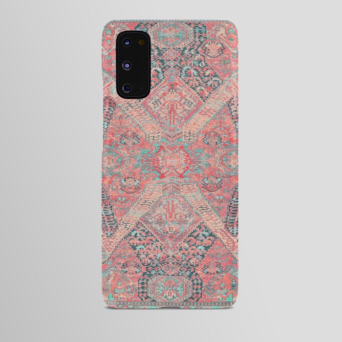Blush Pink and Aqua Blue Antique Persian Rug Vintage Oriental Carpet Print Android Case