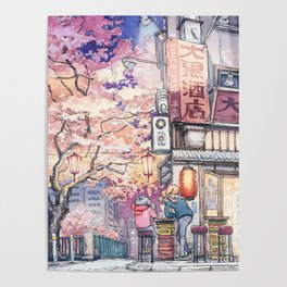 Late Night Hanami Poster