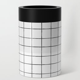 Black and White Grid Pattern Line Stripe Geometric Nro.2 Can Cooler