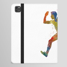 athlete runner in watercolor iPad Folio Case