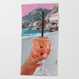 Glitter Aperol Spritz Beach Towel