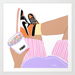 Kith x Jordan 1 High Shattered Backboard Sneakerhead & Streetwear Fashion Print Art Print