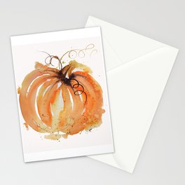 Abstract Watercolor Pumpkin Stationery Card