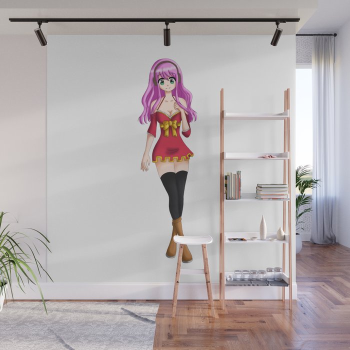 Anime Manga Girl Drawing Wall Mural By Anokasartworld Society6