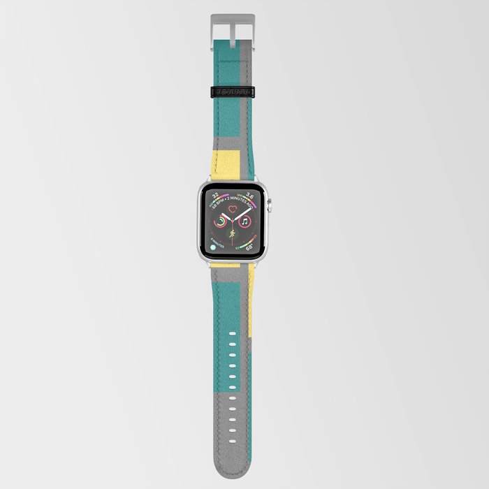 Slanting square boxes | yellow and green Apple Watch Band