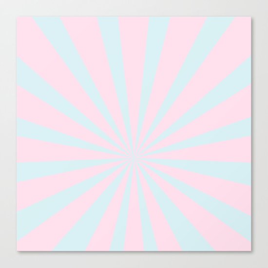 Starbust 60's pastel-Pink Aqua geometric Pattern Canvas Print