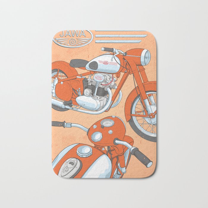 Retro bike JAWA Bath Mat