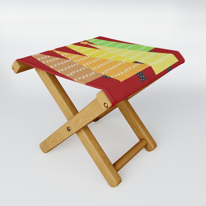 a winter frame of mind red Folding Stool
