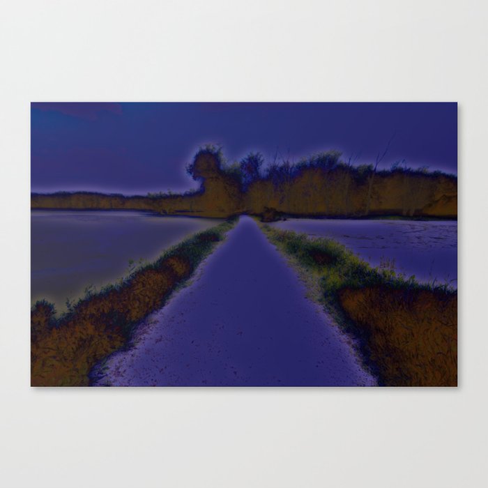 earthly road light - blue Canvas Print