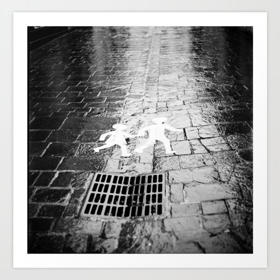 Crosswalk, Brittany, France Art Print