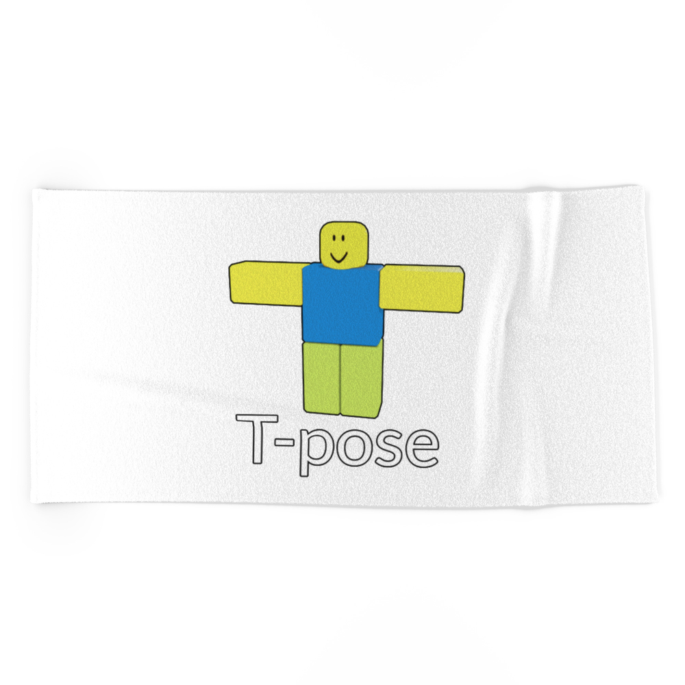 Get The Roblox Noob T Poze Beach Towel By Devotchicken From Society6 Now Fandom Shop - noob 4 life t shirt roblox