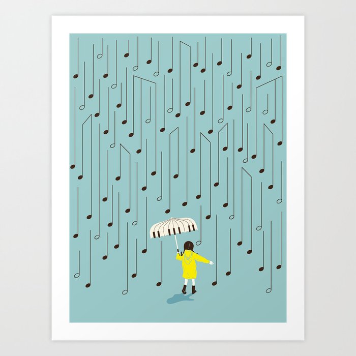 Singing in the Rain v2 Art Print