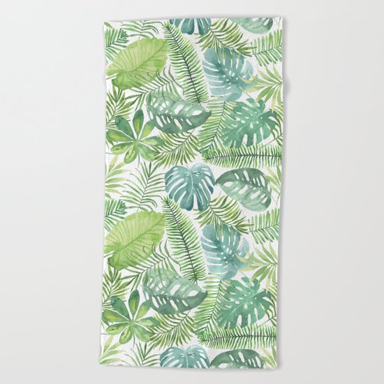 Tropical Branches Pattern 08 Beach Towel