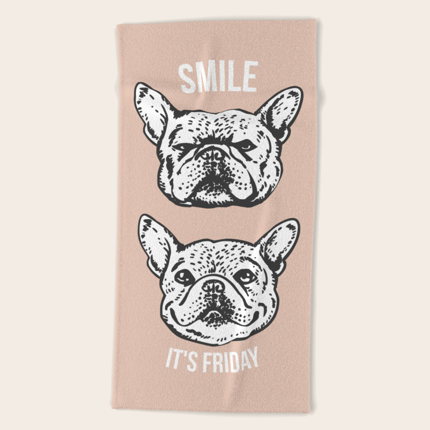frenchie beach towel