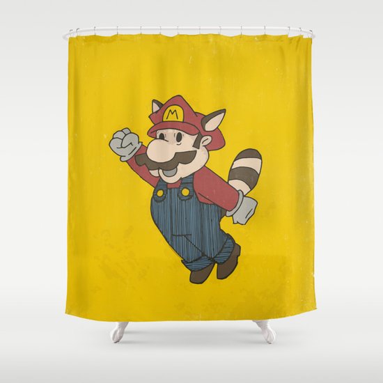 Super Mario Racoon Shower Curtain