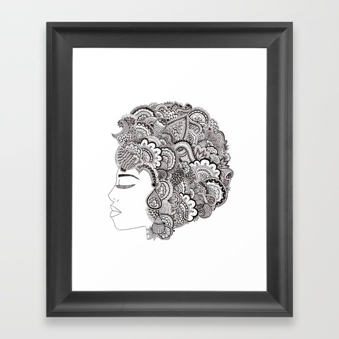 her hair Framed Art Print
