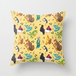 Animal Jazz Band Throw Pillow