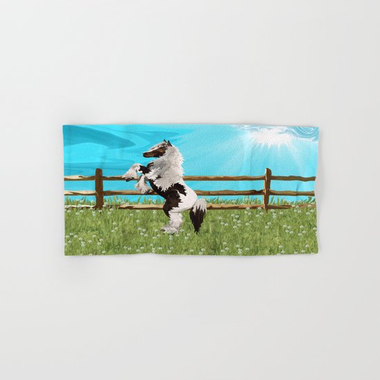 The Vanner Horse On a Heavenly Field of Daisies Hand & Bath Towel