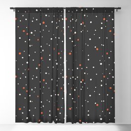 Abstract orange and white polka dots on dark grey Blackout Curtain