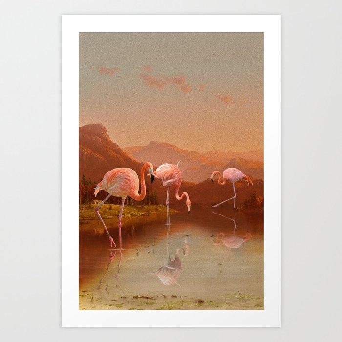 FLAMINGO LAKE Art Print