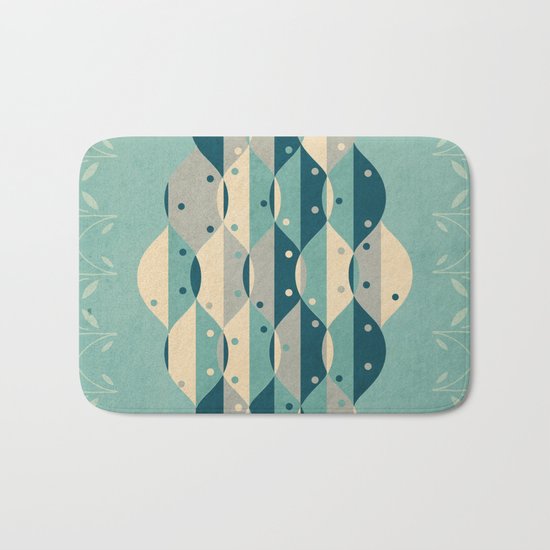 50's floral pattern IV Bath Mat