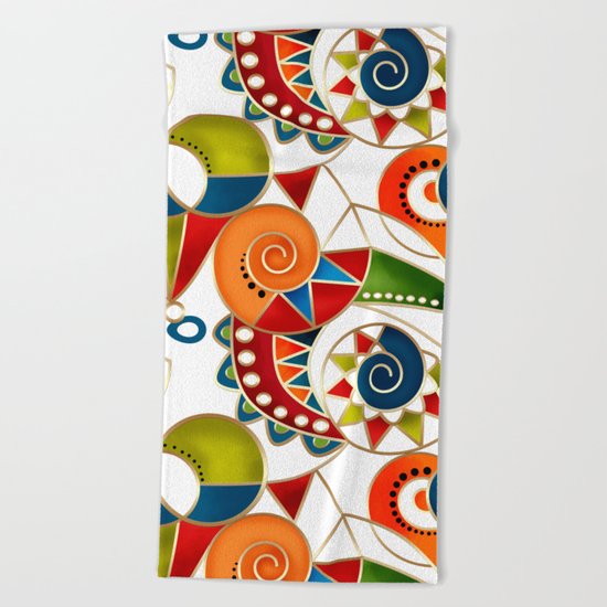 The art design. Carousel. Beach Towel