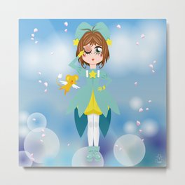 Mini Me Stars: Green Sakura Metal Print | Digital, Anime, Comic, Illustration, Pop Art, 90Skid, Cardcaptorsakura, Minime, Fanart, Jmjdesigns 