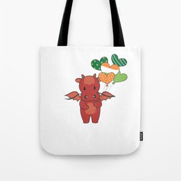 Dragon With Ireland Balloons Cute Animals Tote Bag