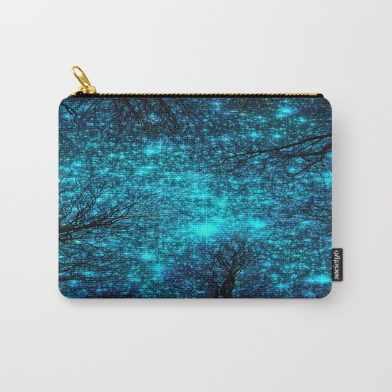 Black Trees Deep Teal Space. Carry-All Pouch